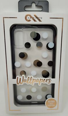 Case-Mate Slim Case for iPhone XS Max - Wallpapers Metallic Black White Dots