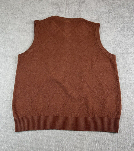 Vintage Pendleton Sweater Vest Mens (L) Lambswool V Neck Preppy Grandpa Argyle - Picture 3 of 6
