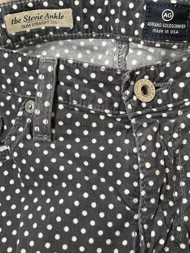 Adriano Goldschmied 27R The Stevie Ankle Slim Straight Leg Polka Dot Corduroys - Picture 7 of 8