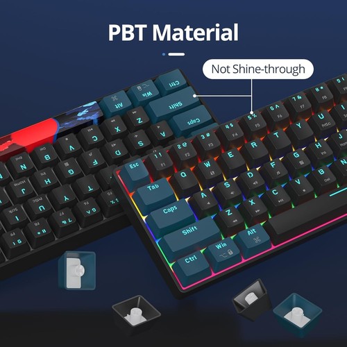 Portable Gaming Keyboard, LED Backlit Compact 61 Keys Mini Wired Keyboard - Bild 6 von 7