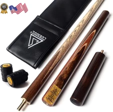 CUESOUL 3/4 Jointed Handcraft Snooker Cue 57 inch with Extension +Cue Joint