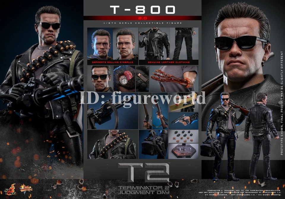 Hot Toys MMS795: 1/6 Scale T-800 2.0 "Terminator 2" Action Figure, In Stock - Image 4 of 4