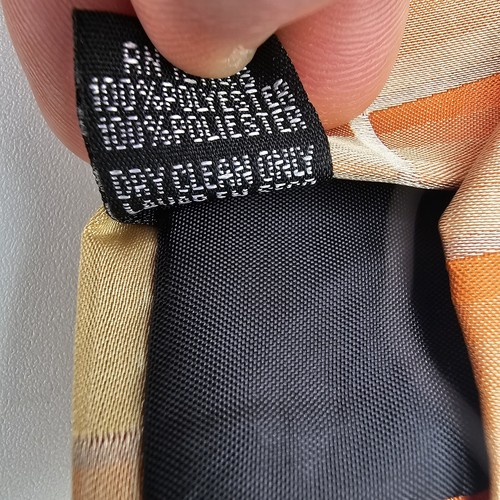 Mens Necktie Arrow Orange Tan Multicolored Squared 58 X 3.5in, Polyester Vintage - Picture 6 of 6