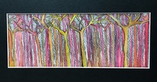 Colorful Trees Forest Woods Drawing Watercolor Painting Art Fantasy Fairy Core