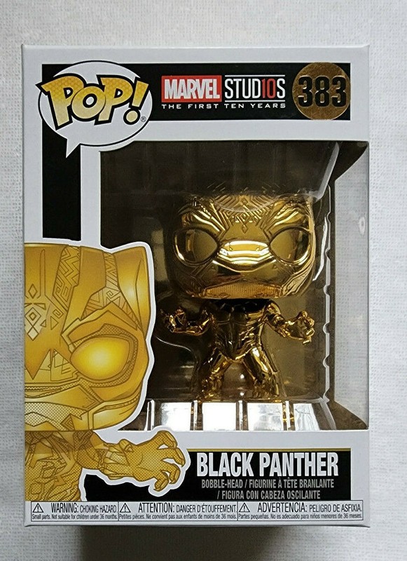 FUNKO POP! MARVEL STUDIOS THE FIRST TEN YEARS BLACK PANTHER (GOLD CHROME) #383