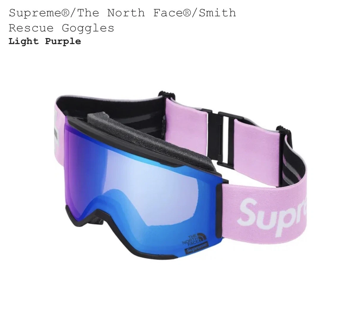 Supreme x The North Face x Smith Rescue Goggles Light Purple IN HAND