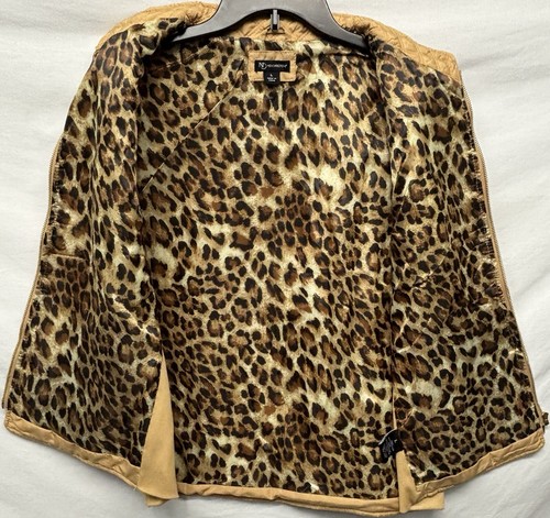 Ladies New Directions Quilted Vest, Large, Tan/Gold w/Leopard Lining - Picture 3 of 11