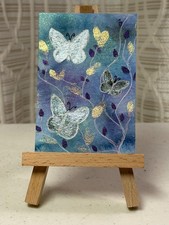 ACEO Original painting, Shimmering Flight, aceo, brushwavesstudios, butterfly