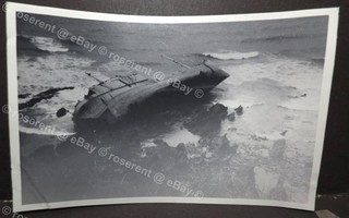 1963 Schiffbruch MV Alacrity at Portheras Cove Cornwall altes Foto 14 x 9 cm