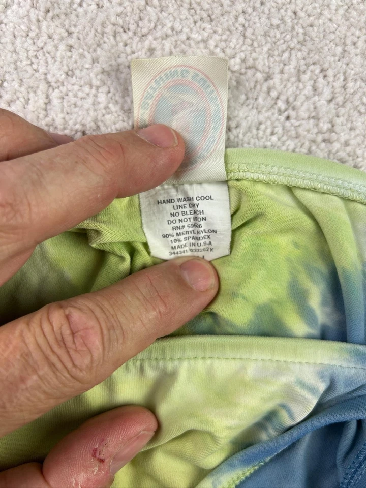 Lucky Brand Bikini Bottom Womens Medium Blue Green Tie Dye Swim Side String USA - Image 4 of 4