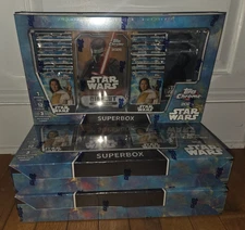 (3) 2025 Topps Chrome Star Wars Superbox 15 packs incl 3 bonus NEW SEALED box