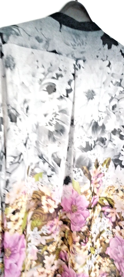 Túnica feminina floral transparente tamanho 10 etérea fada encantada jardim rosa caprichosa - Imagem 2 de 4