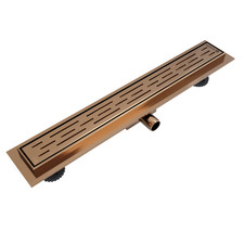 600mm Lined Linear Wet Room Drain Bronze Shower Floor Waste Channel Grate
