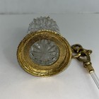 VTG Pair Of Gold Ormolu Perfume Bottles~Textured Cut Glass~Celtic Knot Daubers — photo 10