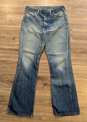 VTG 70s Rustler Wrangler 100MNV Washed Patina Bootcut Jeans Mens USA Made 32x32 - Image 1 of 4