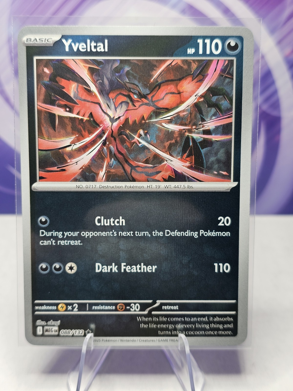 Yveltal Rare ME01: Mega Evolution 088/132 NM Reverse Holo