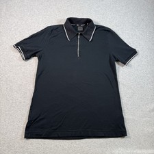 Bogner Womens Sz L SS 1/4 Zip Polo Blue Made in Austria Old Money Preppy