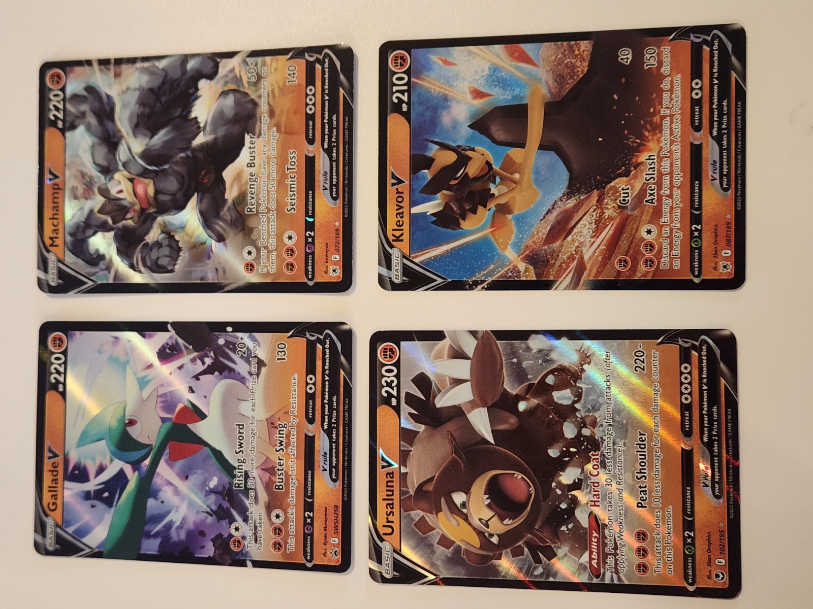 Machamp V 72 Gallade V Swsh258 Kleavor V 87 Ursaluna V 102 Lot Of 4 Pokemon Card