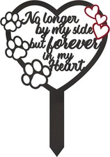 Durable Black Metal Pet Grave Marker - Tribute Plaque for Dogs  Cats 11.8x6.3