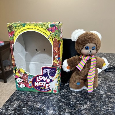 Vtg Mattel Teddy Bear Love Notes Pet Lullaby 1978 Musical Squeeze Plush w/BOX