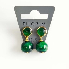New Pilgrim Tiger's Eye Bead Drop Earrings Gift Chic Women Party Holiday Jewelry