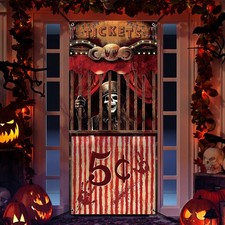 Preboun Halloween Circus Door Cover 71'' x 35'' 71 x 35 inches, Skeleton