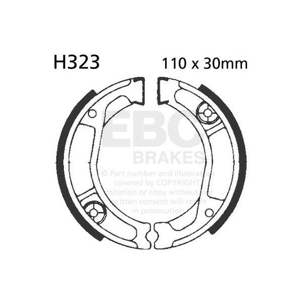 EBC Brake Shoe Set (5) Rear Right for Honda NX 250 MD21 1987 - 1990