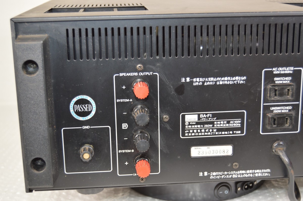 Sansui BA-F1 パワーアンプ SANSUI BA-F1 Stereo Power Amplifier AC100V Working Excellent