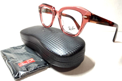 RAY-BAN STATE STREET RB5486 8177 CRYSTAL BORDEAUX AUTHENT EYEGLASSES 48-20 ITALY
