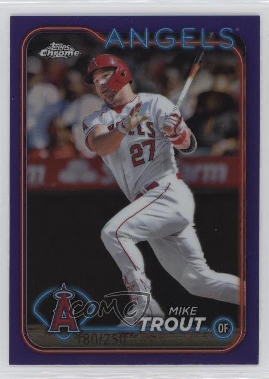 2024 Topps Chrome Purple Refractor 180/250 Mike Trout #200 16wc
