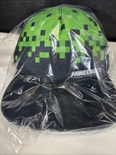 MINECRAFT SNAPBACK BLACK  GREEN CAP ADJUSTABLE HAT Flat Bill Free Shipping 2023