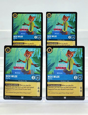 Disney Lorcana Nick Wilde - Wily Fox 154/204 Rise of the Floodborn 4 Cards Set