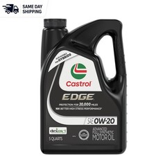 EDGE 0W-20 Full Synthetic Oil, 5 Quarts - High Performance for Hybrids and Cars 27.99 per gallon