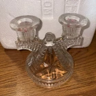 VINTAGE Candle Stick Holder Federal Glass Co Double  Clear Glass  One