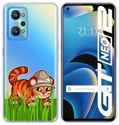 Siliconhülle Transparent Für Realme GT NEO 2 5G Tigerdesign Zeichnungen