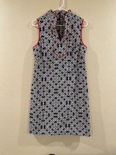 Eliza J Women’s Navy Shift Dress with Geometric Pattern Size 8
