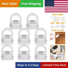 8 Sets Magnetic Cabinet Locks Keys Proofing Safety Magnet Drawer Replacement ...