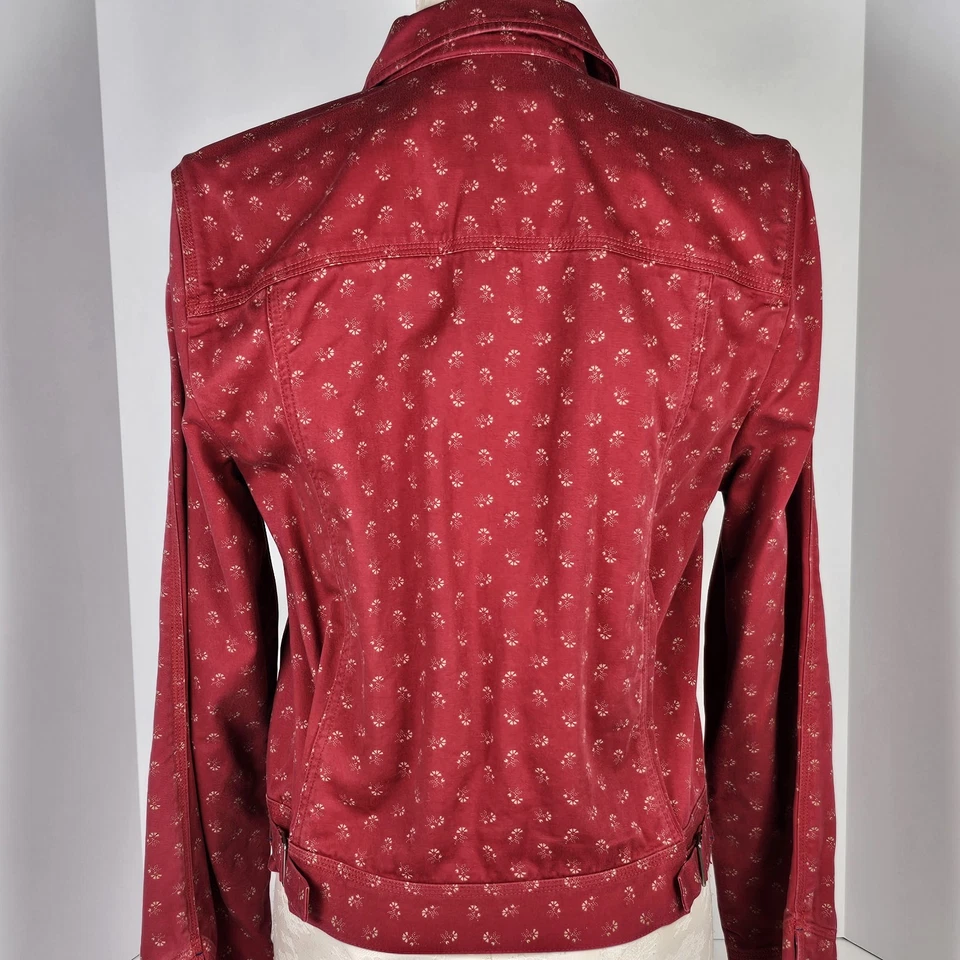 Chaqueta vaquera Lauren Ralph Lauren para mujer M roja con estampado floral 100 % algodón Hong Kong Foto 3 de 4
