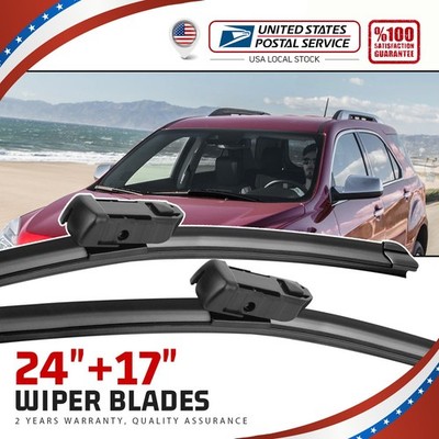Windshield Wiper Blades 24''+17'' Premium Hybrid silicone Top Lock OEM Quality US