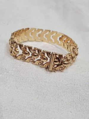 Milor Italy 14k Yellow Gold 14.8 Grams Fancy Statement Bracelet 8