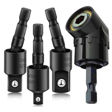 105 Degree Right Angle Drill Adapter Set, 1/4-1/2 Inch Socket Adapters, 4-in-...