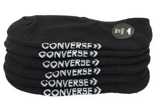 Converse Men's Flat Knit Ultra Low Socks Size 6-12 3-Pack (Black/White)