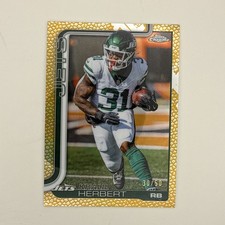 2025 Topps Chrome Football Khalil Herbert /50 Gold leather refractor  #131 Jets 