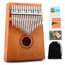 Kalimba Thumb Piano, YUNDIE Portable 17 Keys Mbira Finger Piano 17keys, Brown