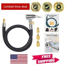 20'' Tire Inflator Hose with Schrader Presta Adaptability, Lightweight
