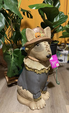 2026 Home Depot Accents 2.5 Ft Scarecrow Bullterrier Halloween Dog Blow Mold LED