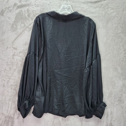 Vince Camuto Blouse Womens Plus 3X Black Long Sleeve Top Shirt Career Office - Picture 2 of 6