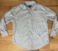 Pronto Uomo Dress Shirt Men's 17 1/2 34/35 Gray Regular Fit 100 Cotton