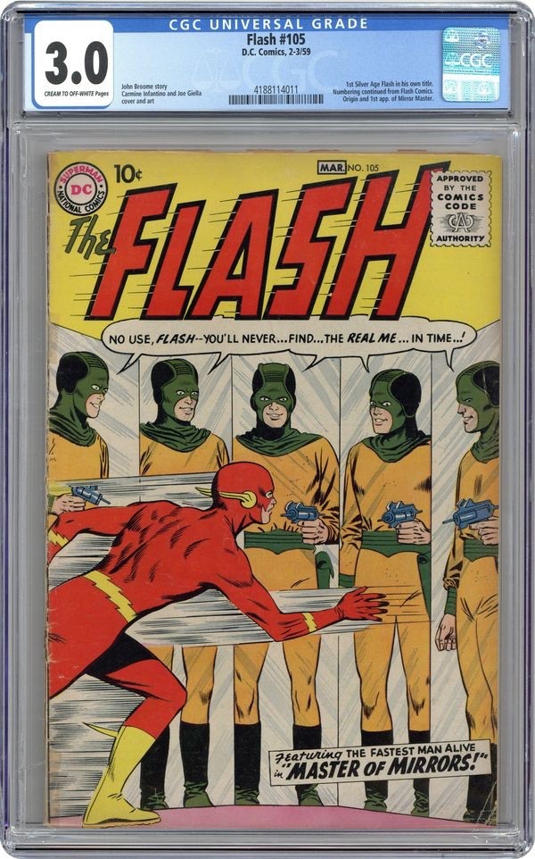 Flash #105 1959 Barry Allen CGC 3.0 Cream to Off-White Pages