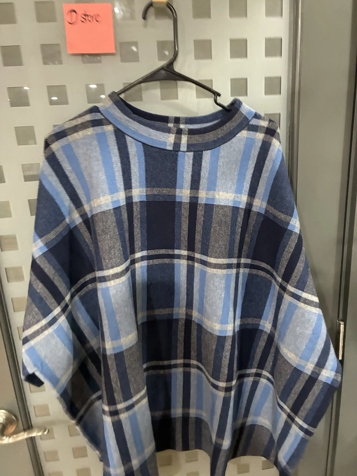 Suéter Poncho Joan Rivers Azul Gris Multi Damas - Talla 2X Foto 3 de 4